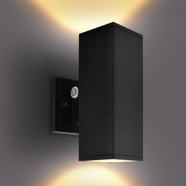 Luxrite Dusk to Dawn LED Modern Outdoor Wall Light 10in up/Up and Down 3CCT 3000K-5000K 15/20/24W IP65 ETL LR40345-1PK - main